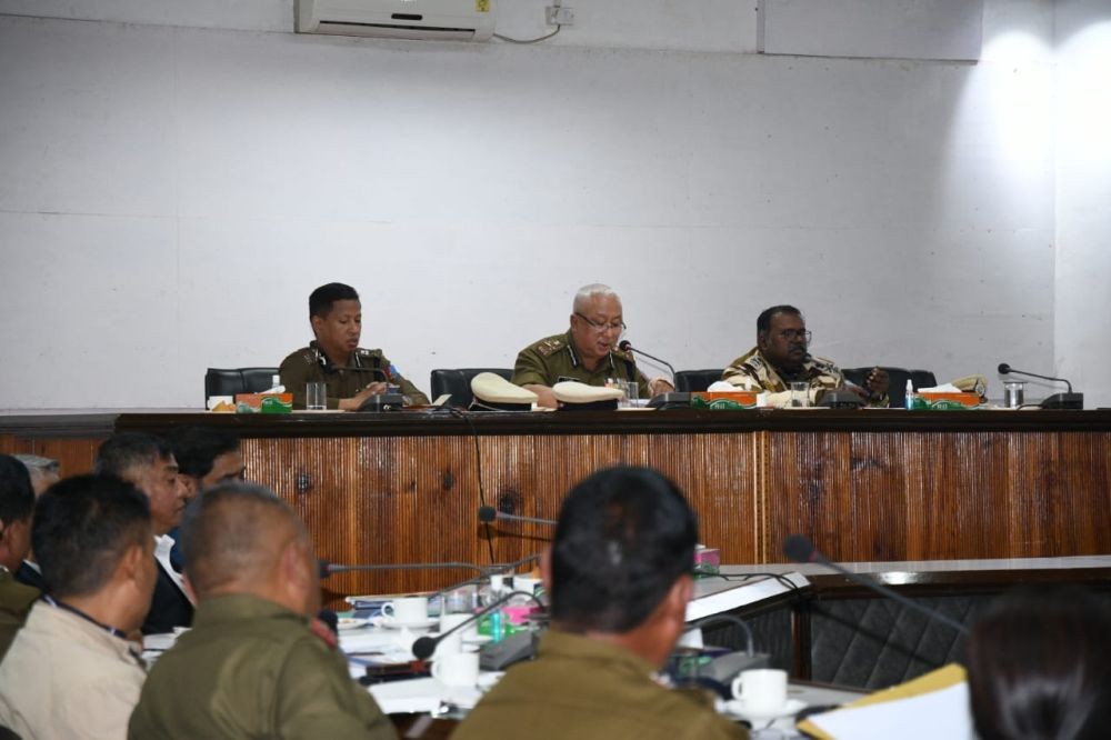 DGP Nagaland T John Longkumer, IPS during the meeting held at Rhododendron Hall, Chümoukedima on December 17.